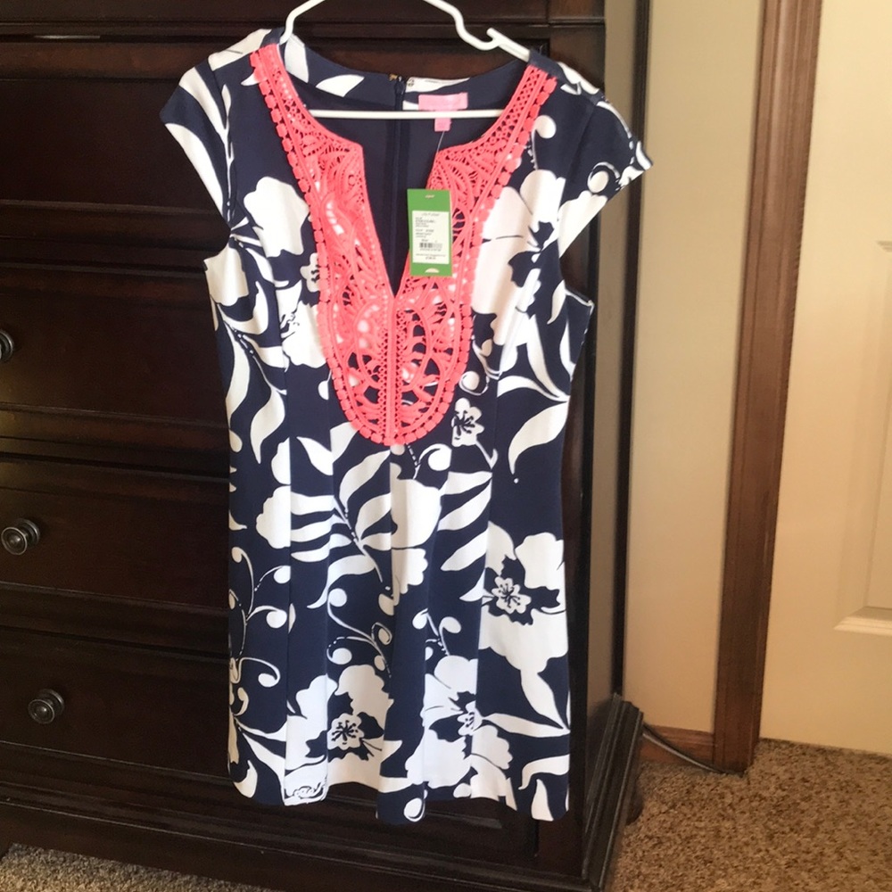 Gorgeous NWT Lilly Pulitzer Navy/Coral Dress.